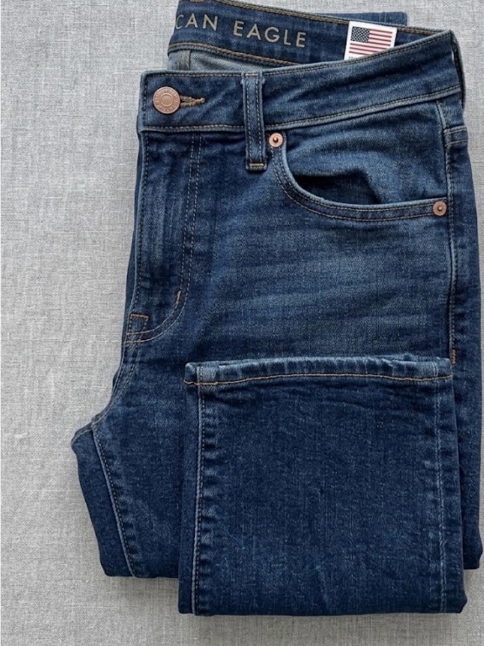 American Eagle Outfitters Men’s Deep Indigo Slim Straight Jeans
